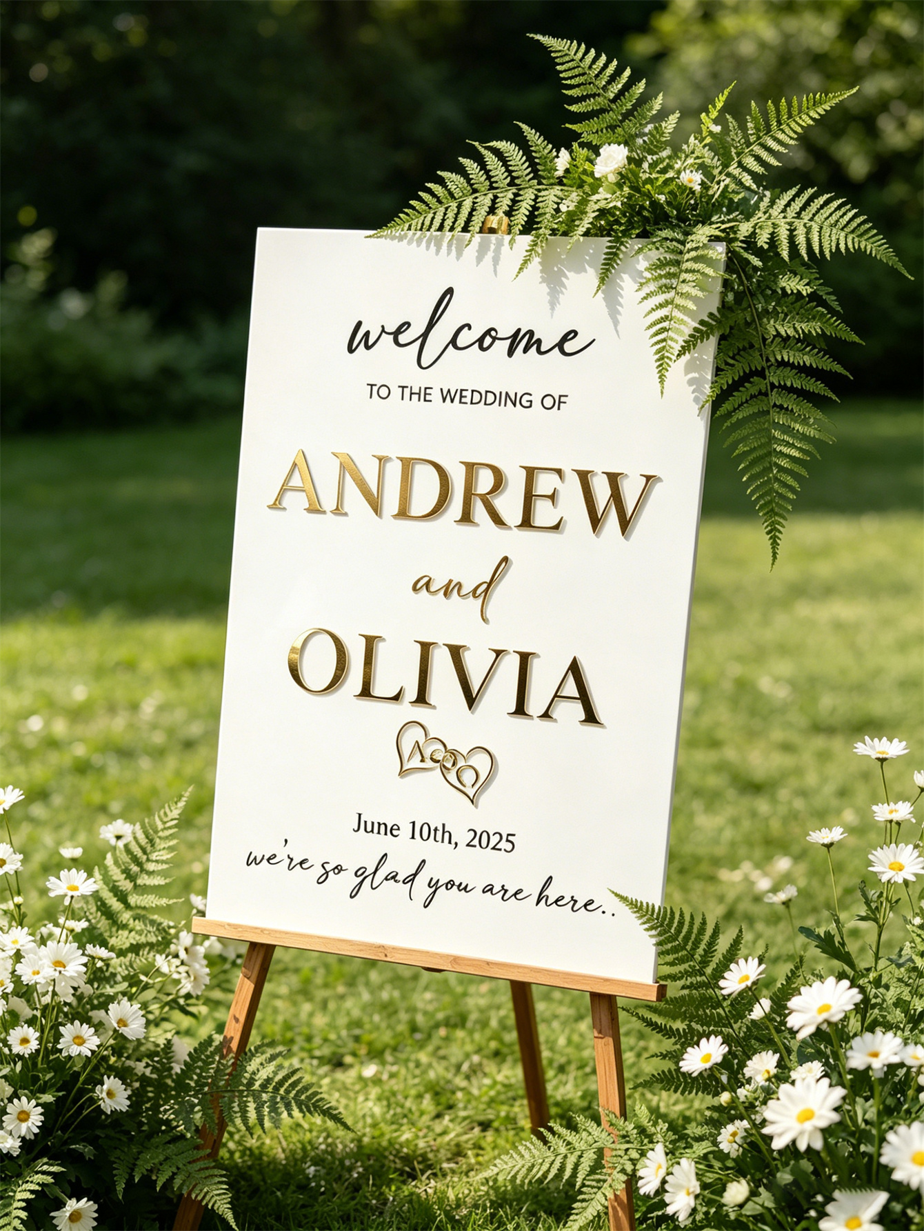 Wedding Welcome Sign - Personalized acrylic wedding welcome sign, modern and fashionable decoration of the wedding entrance. Welcome to our wedding sign